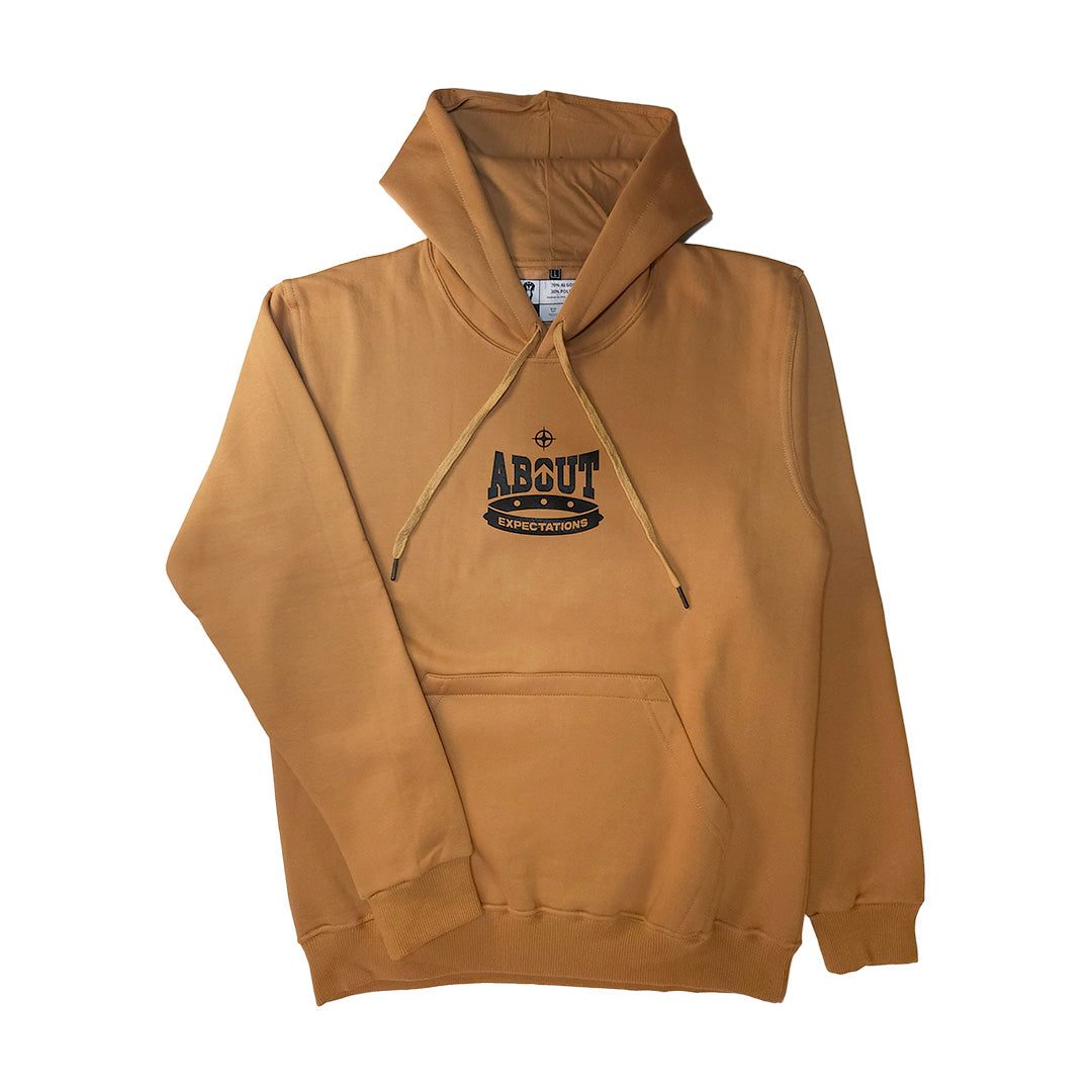 Hoodie About Expectations Camel