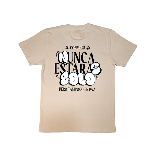 Polera Bad Dog Beige/Blanco